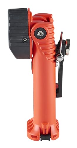 Streamlight Survivor Pivot 325-Lumen Right Angle Articulating Dual Beam Rechargeable Flashlight with 120V/100V AC/12V DC, Orange and Magnet Clip
