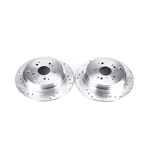 Power Stop Rear JBR988XPR Drilled & Slotted Rotor Pair For Honda Odyssey 2002-2004 [Model Specific]