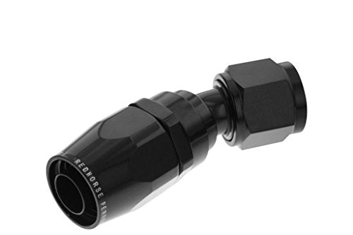 30 Degree Red Horse Performance Double Swivel Hose End-Black 1030-04-2-04