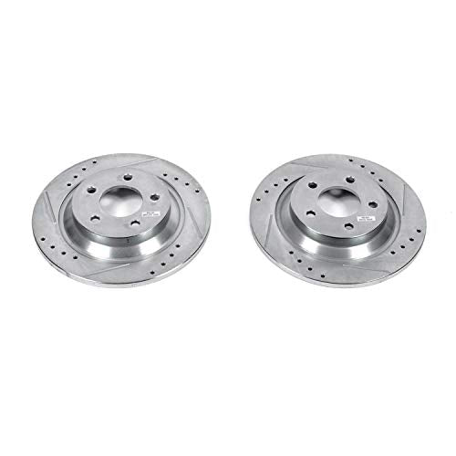 Power Stop Rear JBR1356XPR Drilled & Slotted Evolution Rotor Pair For Mazda 5 2006-2010, Mazda 5 2012-2017 [Model Specific]