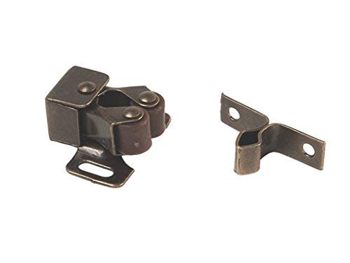 Roller Catch H201, RV Designer with Prong, Antique Brass, 2 Per Pack, Cabinet Hardware