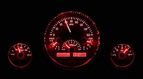 Carbon Fiber Face Triple Round VHX System - Red Display