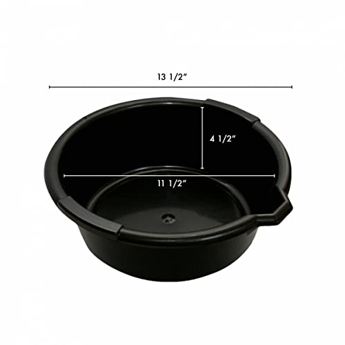 32950 Funnel King Oil Drain Pan, Length 13 1/2", Height 4 1/2", Made in USA, Black