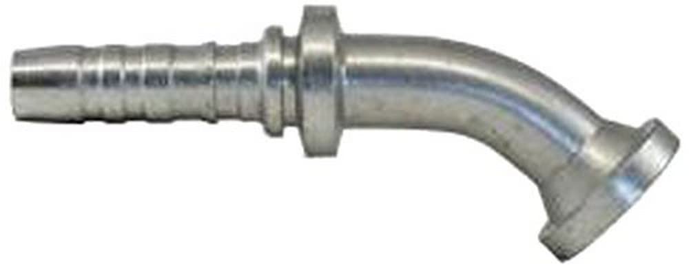 GlobalSpiral Couplings Gates 10GS-10FLK45-026, Code 61 Komatsu Style O-Ring Flange, Zinc Plated Carbon Steel, 4.76", 45° Bent Tube, 5/8" ID