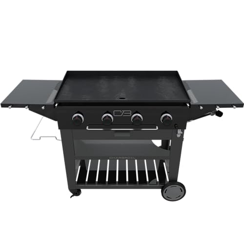 36" Charbroil® Performance Series™ Propane Gas Griddle with Cart 4 Burner Flat Top Grill, Black 463259124