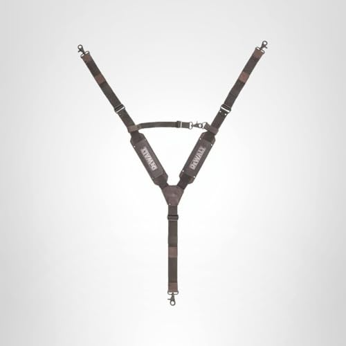 DEWALT Suspenders Leather Tool Belt, Y Back Design Adjustable, Heavy Duty Construction (DWST550116)