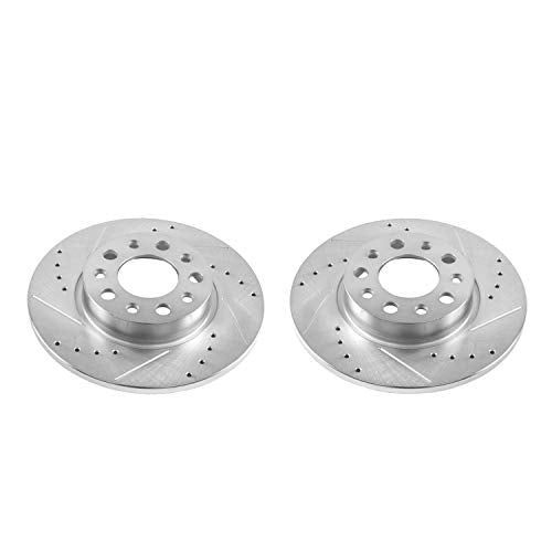 Power Stop AR83097XPR Evolution Rear Drilled and Slotted Rotor Pair For Fiat 500X 2016-2023, Jeep Compass 2017-2023, Jeep Renegade 2015-2023 [Model Specific]