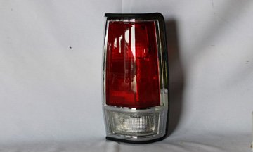1985-1986 NISSAN PICKUP RIGHT HAND TAIL LIGHT LENS & HOUSING; 2WD; 720; CHROME TRIM TYC 11-1643-09