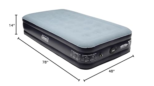 SupportRest Coleman Twin-High 14" Queen Air Mattress with Built-in AC Pump | Indoor and Outdoor Raised Airbed | Blow Up Air Mattress for Camping