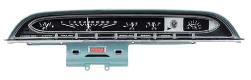 Dakota Digital VHX-61F-GAL-K-R Gauge System Analog Dash Compatible with Ford Galaxie 1961, Black Alloy Style, Red Backlighting