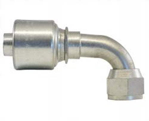 Gates XBULK 12G-12FJX90S MegaCrimp Couplings, Female JIC 37 Flare Swivel, Zinc Plated Carbon Steel, 4.82", 90° Bent Tube, 3/4" ID (Pack of 45)