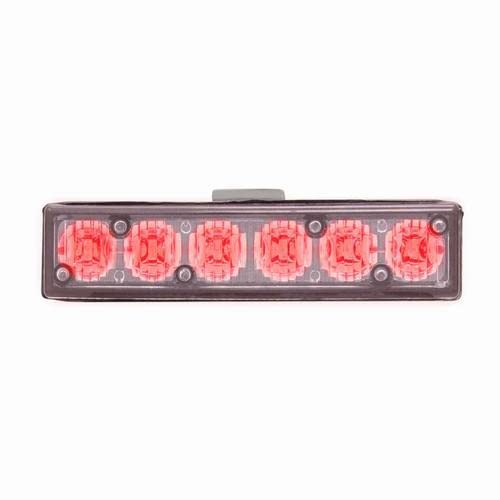 Heise Grill Marker Lights Single Color Red - 4.1 Inch - 6 Led