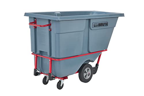 Rubbermaid Brute Dump Truck/Tilt Trash Cart/Garbage Collection/Recycling 1 Cubic Yard Standard Duty 1250 lbs. Gray Distribution Centers/Warehouse/Manufacturing/Stadiums