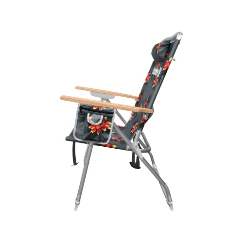 Hurley Wood Arm Hi-Boy Beach Chair, One Size, Moana Storm