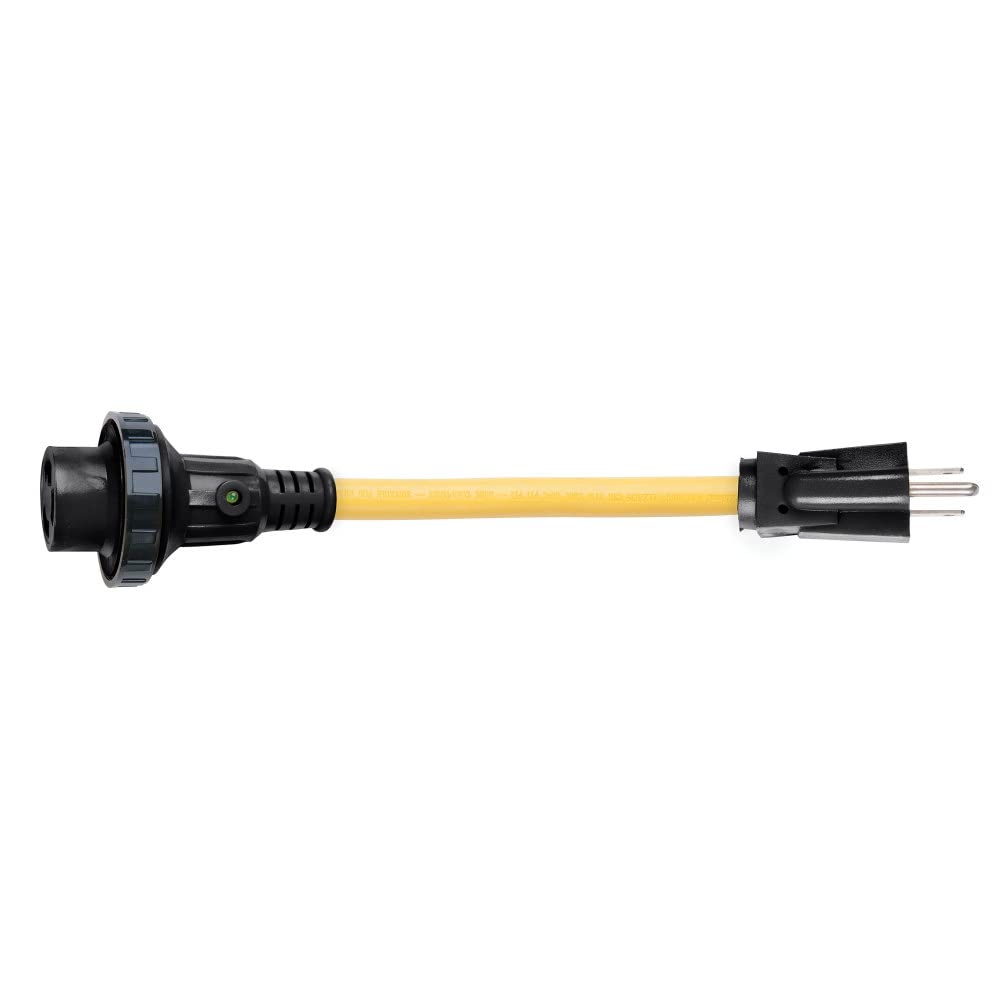 Weekender ParkPower 1530PA 15A Male-30A Female Detach Adapter Cord, 12”