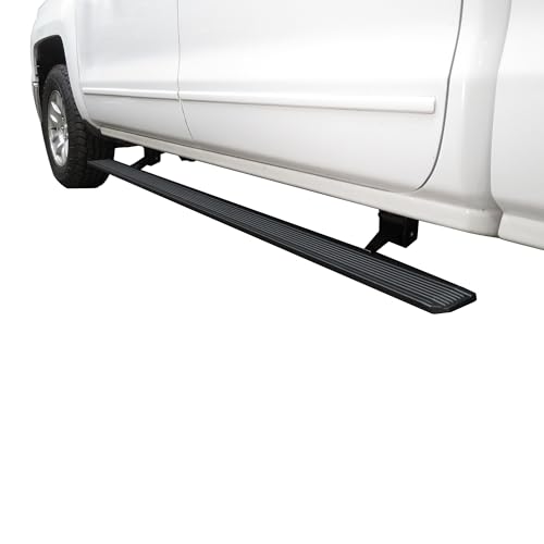 Black Horse Elite Power Board Retractable Black Compatible with 2014-2018 Silverado-Sierra 1500 Double Cab/2019-2021 Silverado and Sierra 2500-3500 Double Cab-PWBR1373