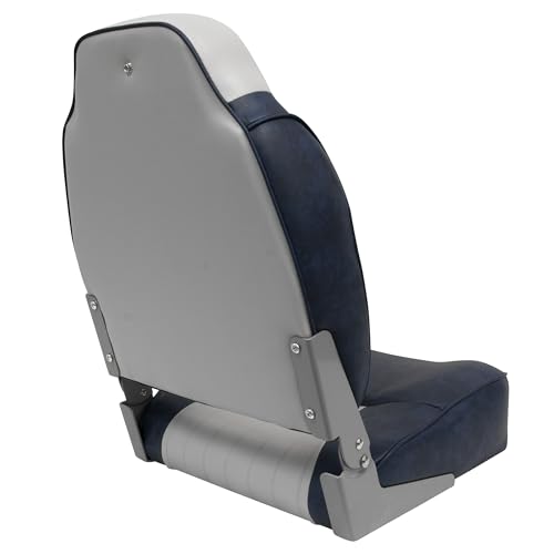 Lund Style Wise 8WD640PLS-660 High Back Boat Seat, Grey/Navy