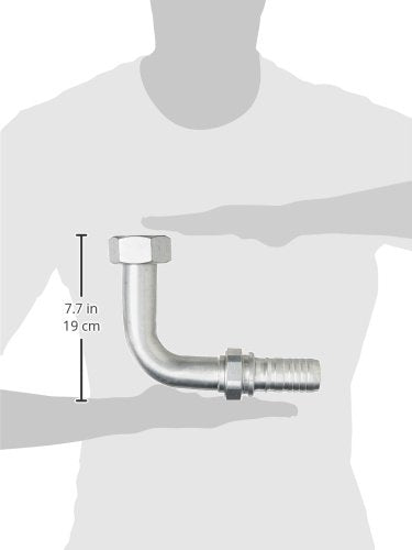 GlobalSpiral Gates 24GSP-24FFORX90L Couplings, Female Flat-Face O-Ring Swivel, Zinc Plated Carbon Steel, 7.61", 90° Bent Tube, 1 1/2" ID
