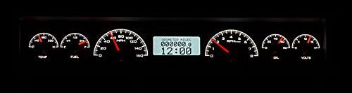 Dakota Digital VHX-66F-FAR-K-W Analog Gauge Dash System Compatible with Ford 1966-67 Fairlane Car Black Alloy White