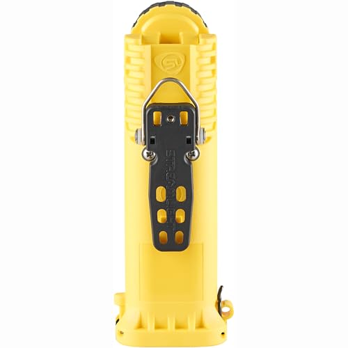 Streamlight 91812 Survivor 325-Lumen Right Angle Articulating Dual Beam Rechargeable Flashlight with 120V/100V AC/12V DC and Clip, Yellow