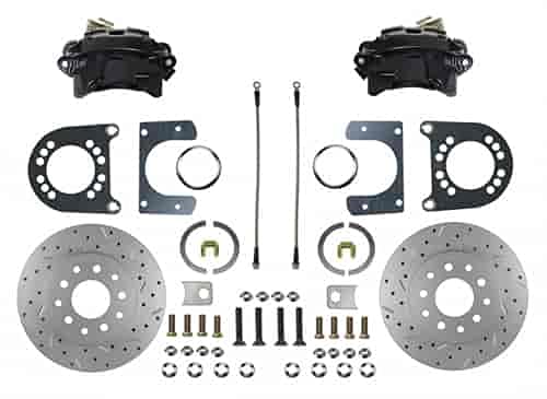 Maxgrip Xds Rear Disc Brake Conversion Kit - Black Powder Coated Calipers - Ford 9In Large Bearing Torino