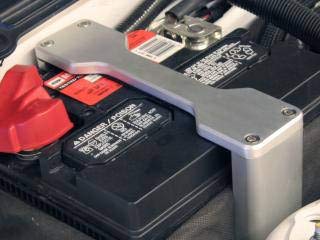 5R3Z-10718-BL Drake Muscle Cars Billet Aluminum Battery Hold Down