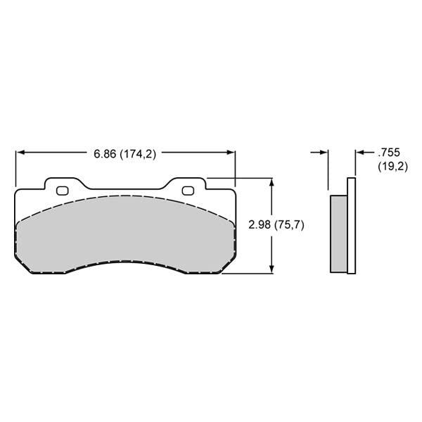 150-13773K WILWOOD Pad,10120-20,Tx6R,.755 Thk,Axle Set
