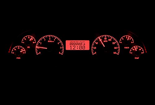 VHX System-Silver Alloy Style Face w/Red Display Compatible with 1994-96 Chevy Caprice/Impala SS