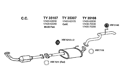 Center Ansa TY3505 - Exhaust Muffler