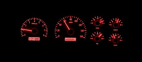 Dakota Digital 95-98 Chevy GM Analog Gauge Kit Full Size Pickup Truck Silver Alloy Red VHX-95C-PU-S-R