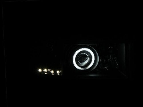 Dodge Ram Anzo USA 111065 Projector With Halo/Black Clear With Amber Reflectors Headlight Assembly - (Sold in Pairs)
