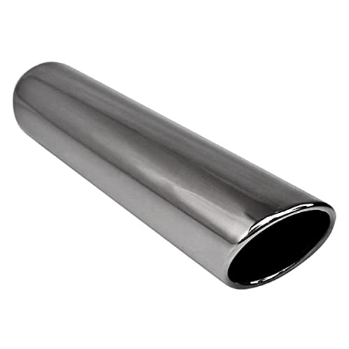 Black Chrome Different Trends 3.5Inx18In Rolled Angle Blk Chrome Exhaust Tip 2.25In Id / 3.5In Od - DT-243518RBM