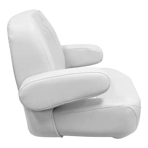 Mid Back Wise 3127-784 Premier Pontoon/Boat Helm with Flip Up Arm Rests - Brite White