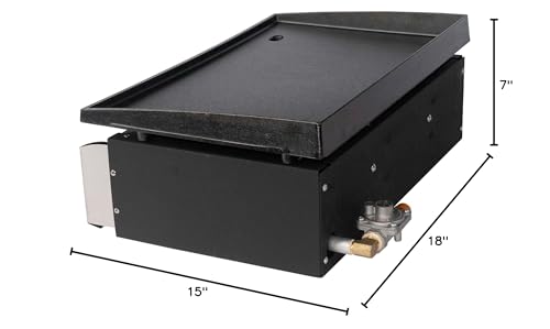 18" Suburban Signature RV Griddle with Quick Connect and 1 lb. Bottle Adapter - Compact Stowable Design, 20% Hotter Than Comparable Units, CSA Certified for RV Outdoor Use (4062A)