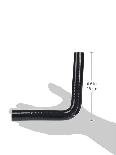 HPS Silicone High Temperature HTSEC90-062-BLK 4-ply Reinforced 90 degree Elbow Coupler Hose, 100 PSI Maximum Pressure, 4" Leg Length on each side, 5/8" ID, Black