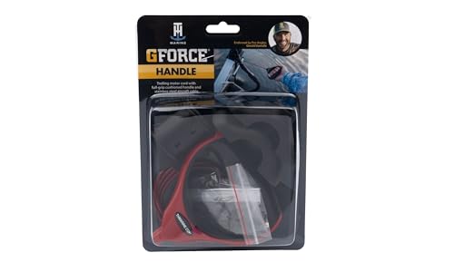 G-Force T-H Marine Trolling Motor Replacement Handle and Cable – Heavy Duty Nylon Jacketed Stainless Steel Lift and Release System with Cushioned Grip for Most Bow Mount Motors – Clamp On, Red Handle