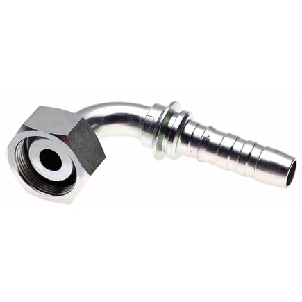 G20690-1221 Female French GAZ Swivel - 90 Bent Tube - Kobelco Female (GlobalSpiral)
