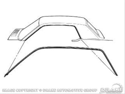 C5ZZ-6551222-3C Scott Drake 1965-1966 Coupe Roof Rail Weatherstripping