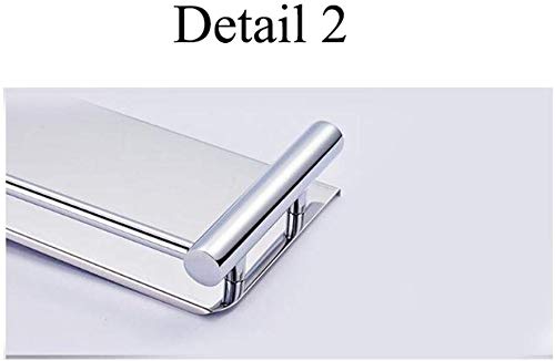 304 Stainless Steel BTBT Double Shelves with Towel Rack, Multi-Use Bathroom Brackets, Wall Mounted Shelf for Bathroom Punching (Size: 50cm)