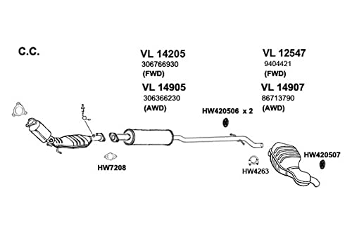 Center Ansa VL14205 - Exhaust Muffler