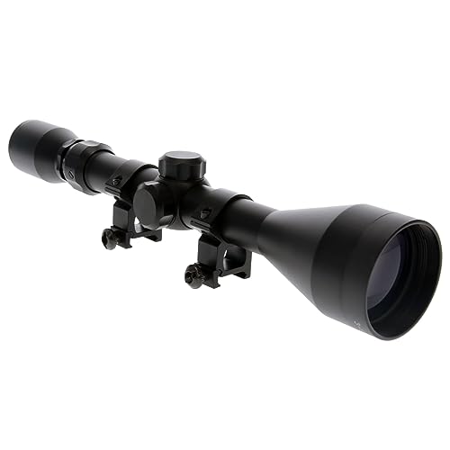 Truglo Tactical BUCKLINE Hunting Shooting Durable Waterproof Fogproof 1" Aluminum Tube Riflescope with Weaver-Style Mount Rings & Elastic Lens Covers Included