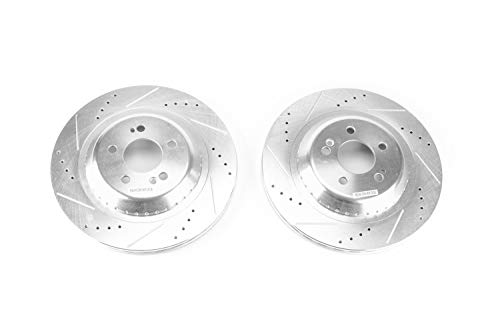 Power Stop EBR1602XPR Evolution Performance Rear Drilled, Slotted & Plated Brake Rotor Pair For Mercedes-Benz S450, Mercedes-Benz S550, Mercedes-Benz S550e, Mercedes-Benz S560 [Model Specific]