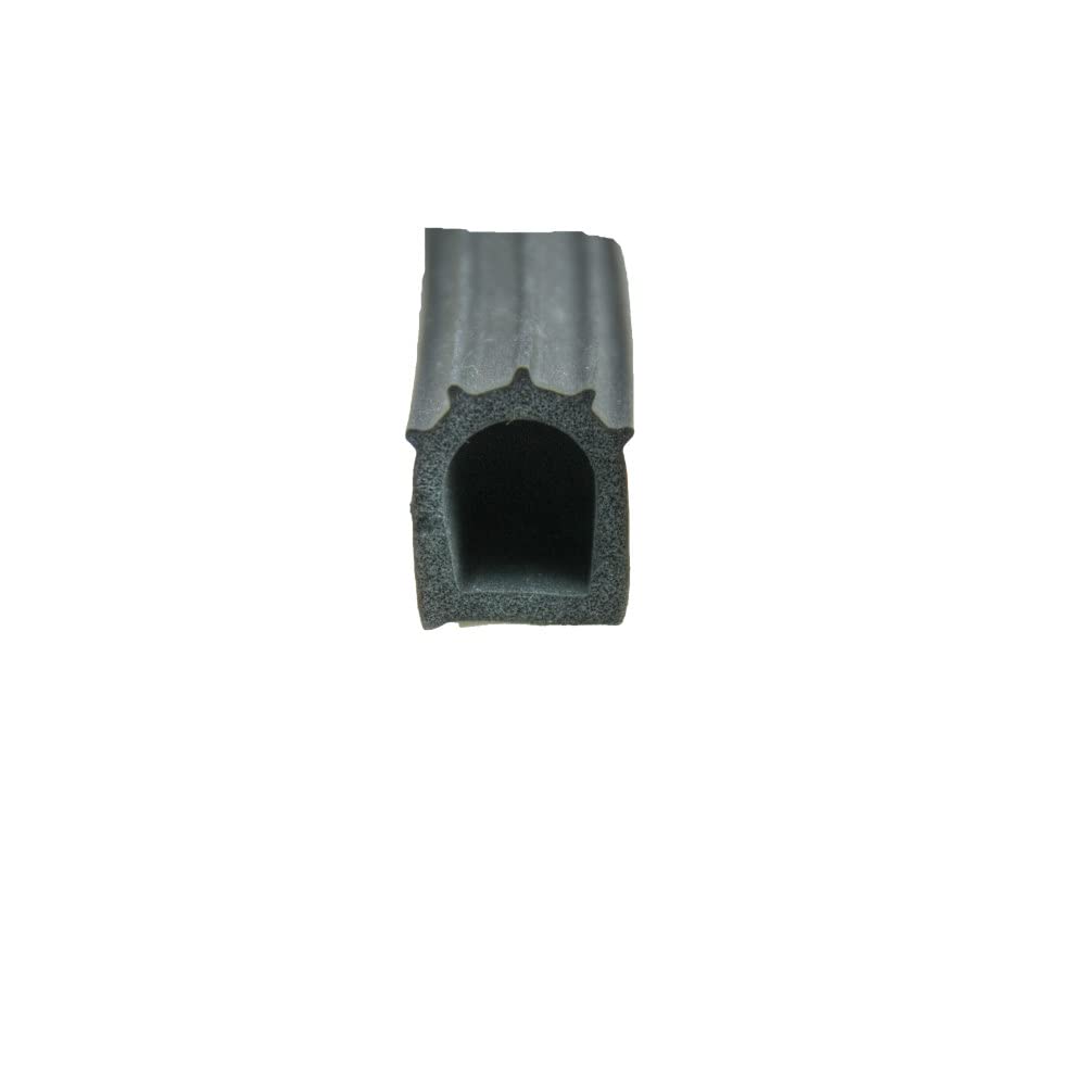 1" x 1" Ribbed Rubber D-Seal with Tape AP Products 018-023-PT Black