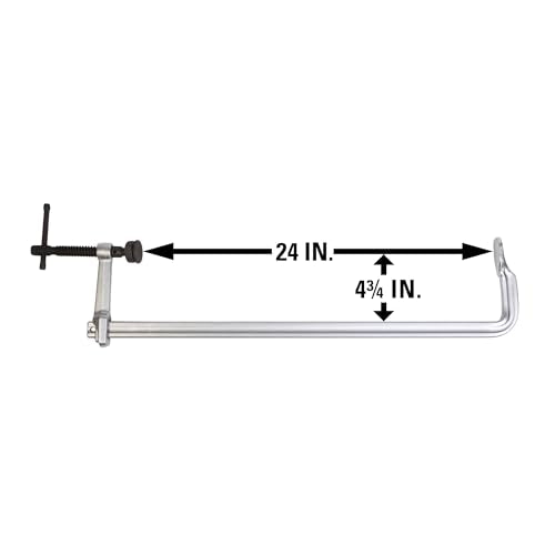 Heavy-Duty Wilton F-Clamp, 24" Opening, 4-3/4" Throat, 2660 Lbs. Clamping Force (GSM60)