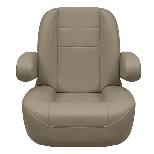Wise Mid Back 3127-1725 Premier Pontoon/Boat Helm with Flip Up Arm Rests - Mocha Java