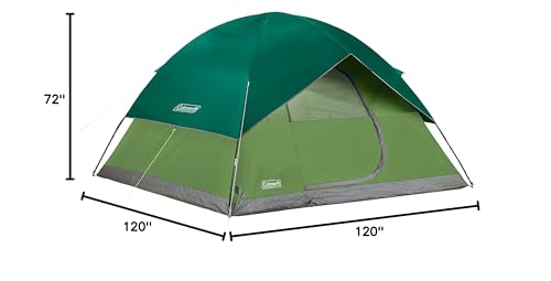 Coleman Camping Tent Sundome with Rainfly, 2/3/4/6 Person Sets Up in 10 Mins, Weatherproof Shelter for Camping, Festivals, Backyard, Sleepovers, & More
