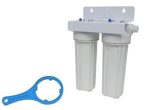 Exterior VALTERRA A01-1139 Filter System, Dual Housing with Sediment Pre-Filter, Advanced Carbon Block Cartridge, Wall Bracket and Wrench