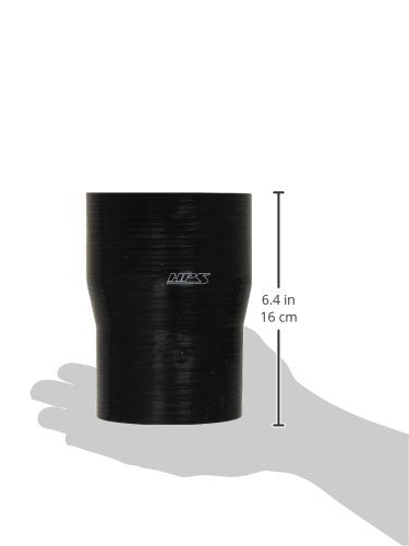 HPS Silicone HTSR-350-400-L6-BLK High Temperature 4-ply Reinforced Reducer Coupler Hose, 30 PSI Maximum Pressure, 6" Length, 3-1/2" > 4" ID, Black