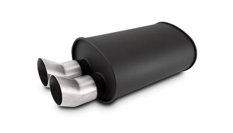 Flat Black Vibrant Performance 12336 Streetpower Oval Muffler 3in Inlet