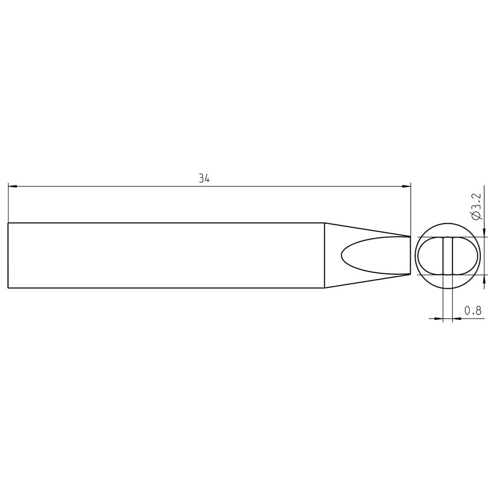 Welding Tool Rtu 032 S L Ms Tip Chisel 3.2X0.8 Long
